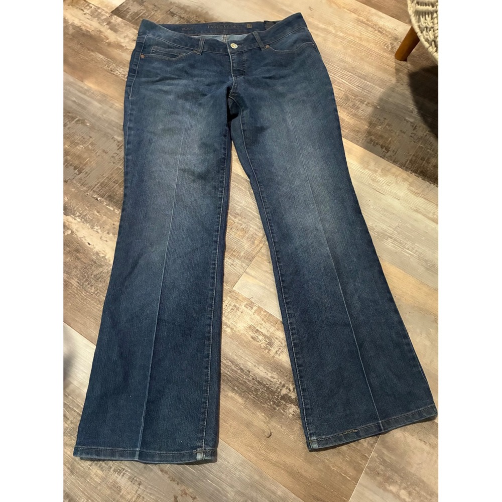 Faded Glory Womens Bootcut Jeans Medium Wash Blue Denim 14P Stretch Mid Rise